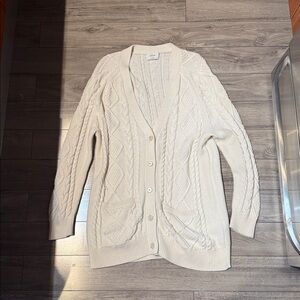 Aritzia Cream Cable Knit Cardigan